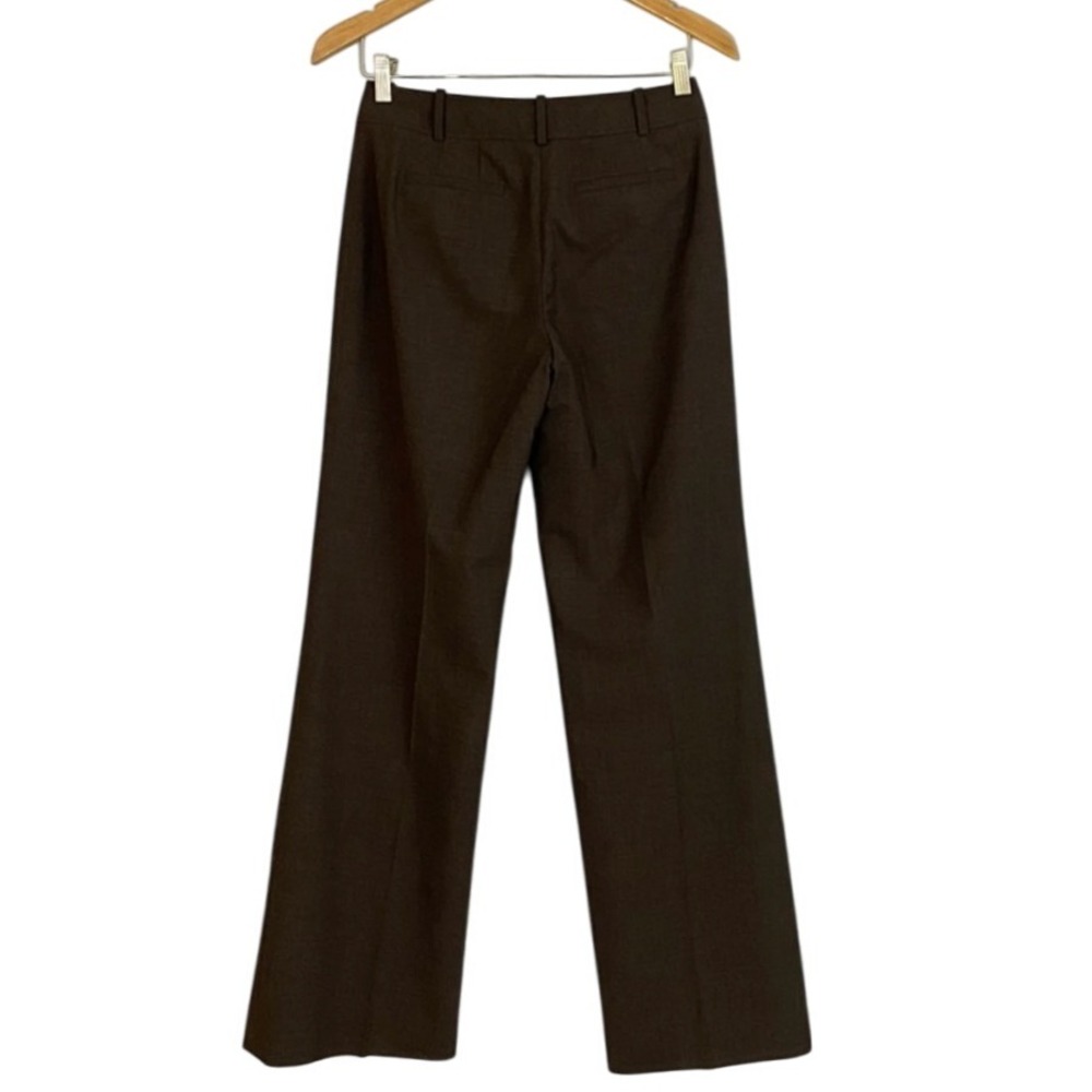 Women's 4 Petite Dress Pants Chocolate Brown Wool Blend Trousers - Picture 2 of 8